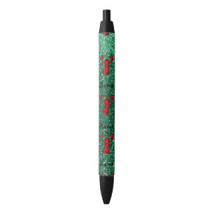 Personalized name lobster red mint green glitter pen