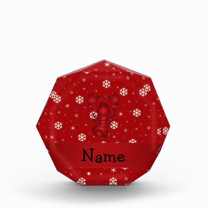 Personalized name lobster red snowflakes award