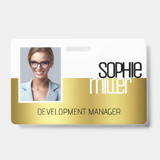 Personalized Name Luxury Golden Gradient Trendy Badge
