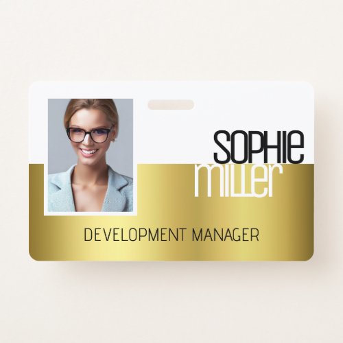 Personalized Name Luxury Golden Gradient Trendy  Badge