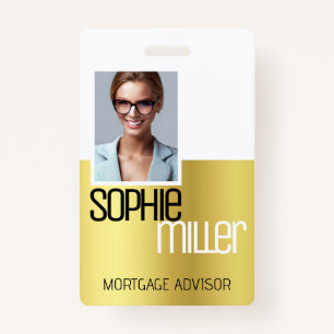Personalized Name Luxury Golden Ombre Stylish Badge