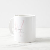 personalized name . M monogram white Coffee Mug (Front Left)