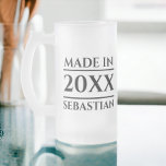 Personalized Name Made in Year Frosted Glass Beer Mug<br><div class="desc">Personalized Name Made in Year Glass  beer glass from Ricaso - add your own year and recipients name to this great glass.  Perfect for birthday gift ideas</div>