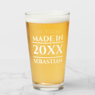 Personalized Name Made in Year Glass