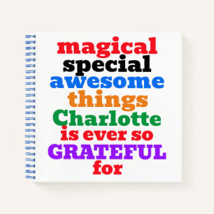 Personalized Name Magical Gratitude Notebook