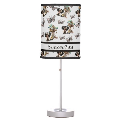 Personalized Name Magical Woodland Fairy Butterfly Table Lamp