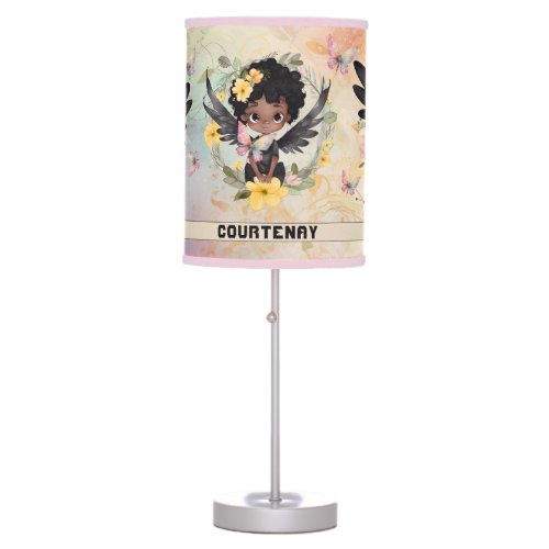 Personalized Name Magical Woodland Fairy Dragonfly Table Lamp