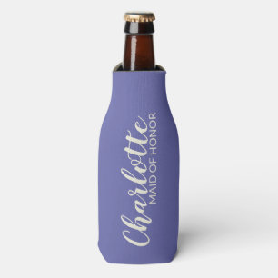 Personalized Name Maid of Honor Elegant Purple Bottle Cooler