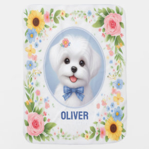 Personalized Name Maltese Puppy, Maltese Serenity Baby Blanket
