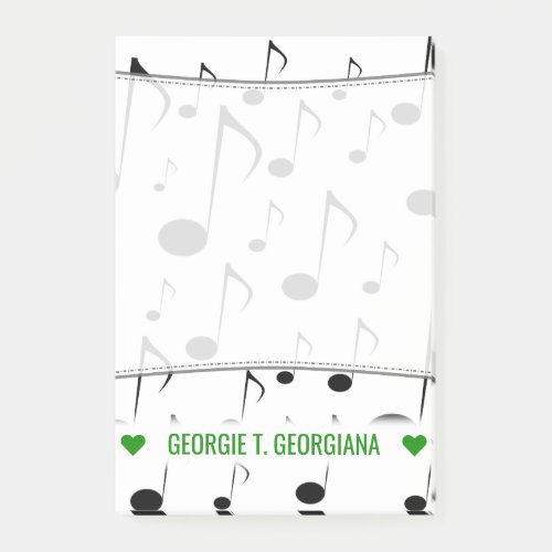 Personalized Name Many Musical Notes Pattern