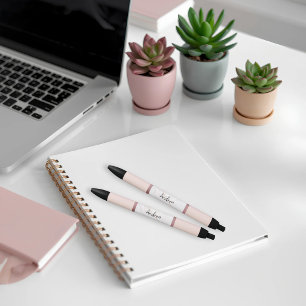 Personalized Name Marble Rose Gold Pink Pen