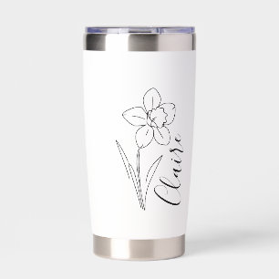 Personalized name March daffodil Birth Flower Insulated Tumbler