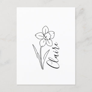 Personalized name March daffodil Birth Flower Invitation Postcard