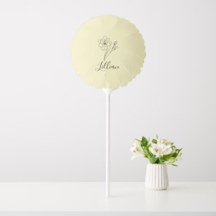 Personalized name March jonquil Birth Flower Balloon