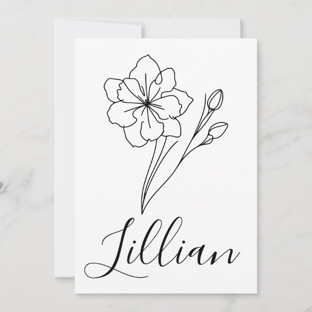 Personalized name March jonquil Birth Flower Invitation (Front)