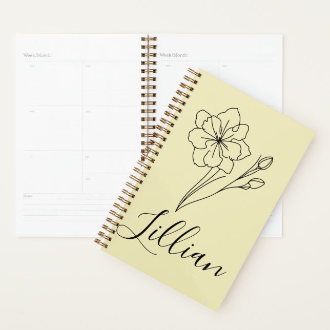 Personalized name March jonquil Birth Flower Planner (Display)