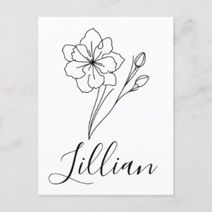 Personalized name March jonquil Birth Flower Postcard