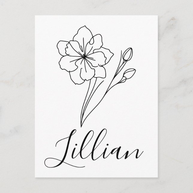 Personalized name March jonquil Birth Flower Postcard (Front)