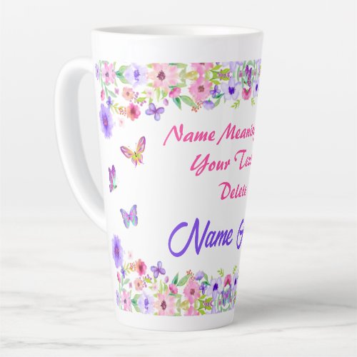 Personalized Name Meaning Gifts for Her  Latte Mug