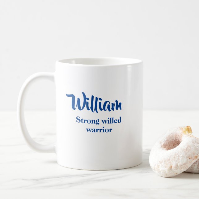 Personalized Name Meaning Name William Mug (With Donut)