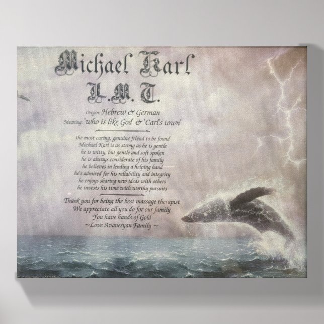 Personalized Name Meaning Print - Birthday Gift Canvas Photo Tile (Front Set)