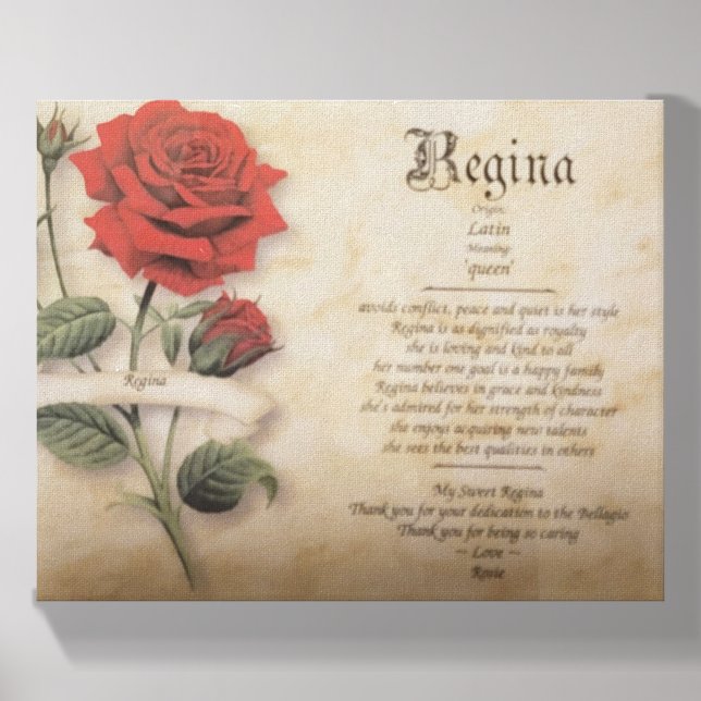 Personalized Name Meaning Wall Art, Gift for Women Canvas Photo Tile (Front Set)