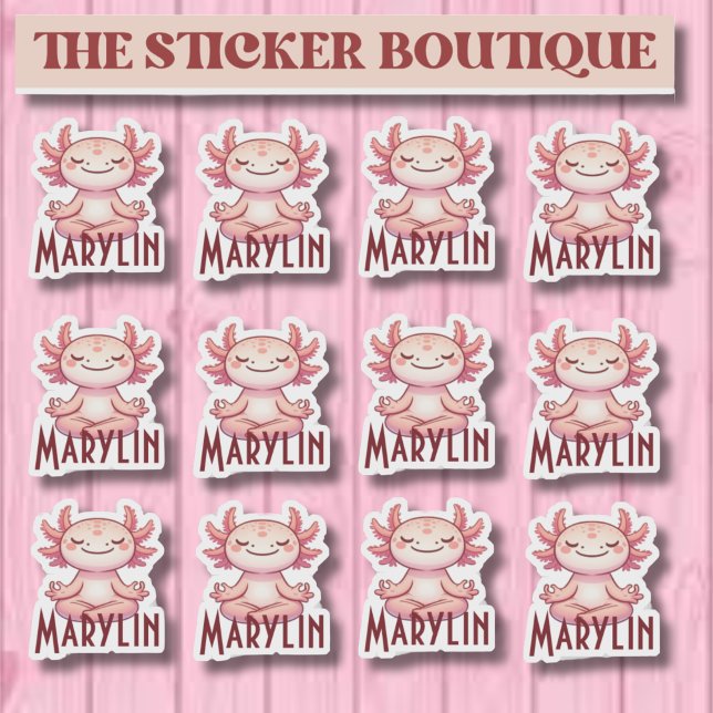  Personalized Name Meditating Axolotl Sticker Pack (Creator Uploaded)