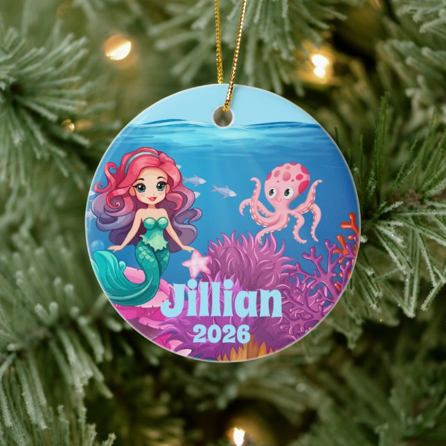 Personalized Name Mermaid Child Ornament (Tree)