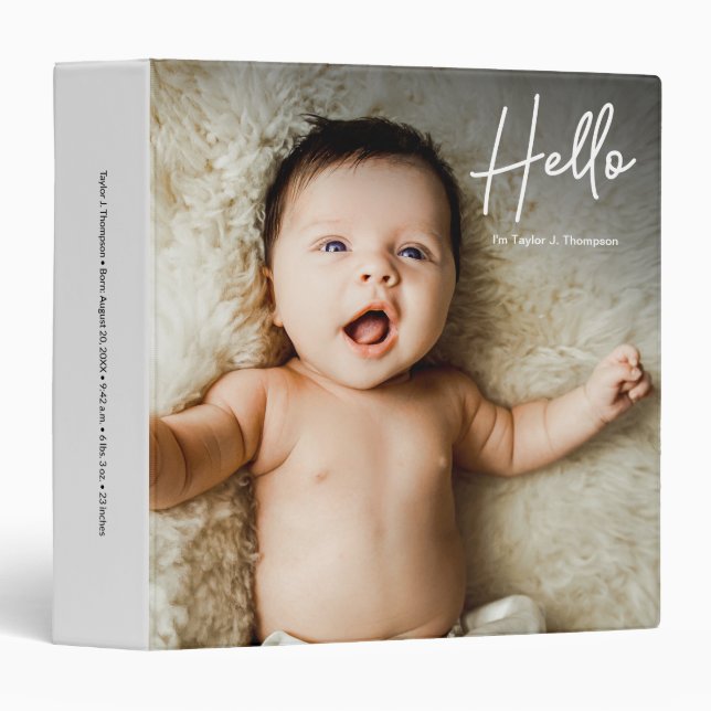 Personalized Name Message Baby Boy photos 3 Ring Binder (Front/Spine)
