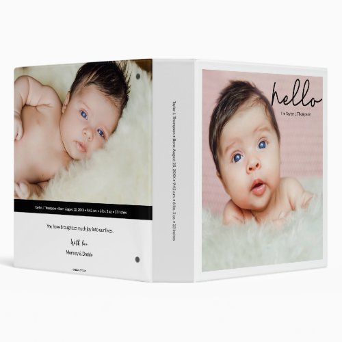 Personalized Name Message Baby Girl photos 3 Ring Binder