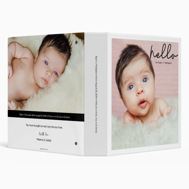 Personalized Name Message Baby Girl photos 3 Ring Binder (Background)