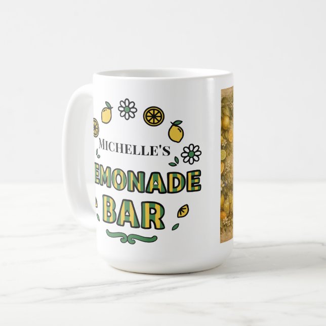 Personalized Name Message Lemon Grove Lemonade Bar Coffee Mug (Front Left)