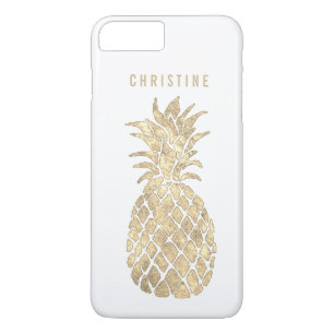 personalized name metallic effect pineapple iPhone 8 plus/7 plus case