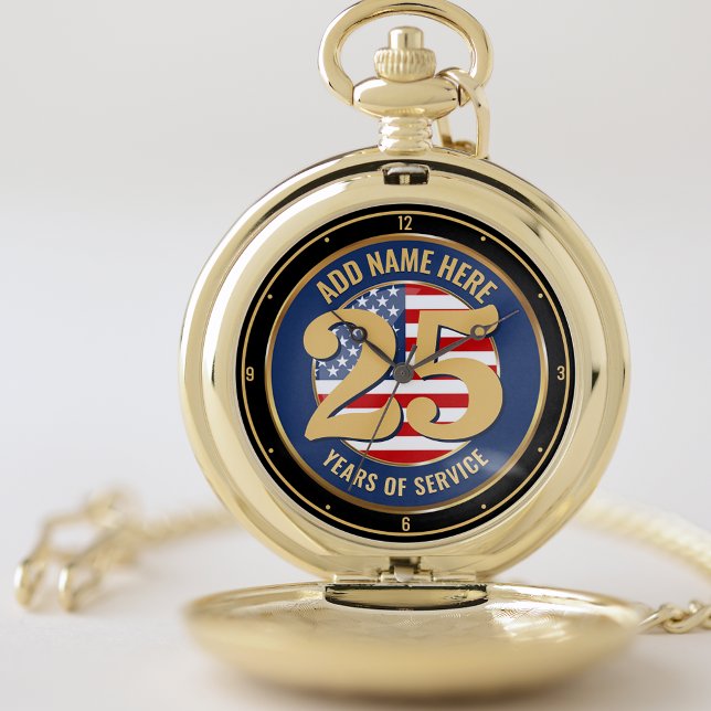 Personalized NAME Military or Police Retirement  Pocket Watch (Creator Uploaded)