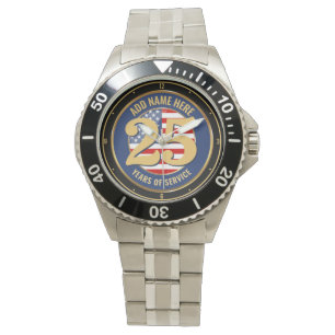 Personalized NAME Military or Police Retirement Watch