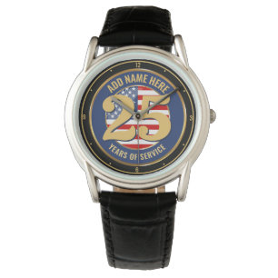 Personalized NAME Military or Police Retirement Watch