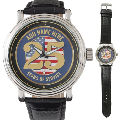 Personalized NAME Military or Police Retirement  Watch