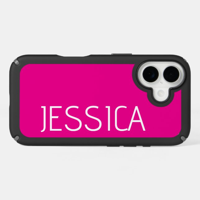 Personalized Name Minimal Classic Hot Pink Speck iPhone Case (Horz)