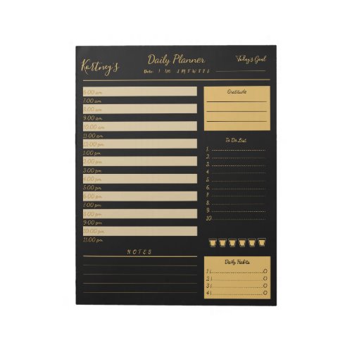 Personalized Name minimal daily planner Notepad