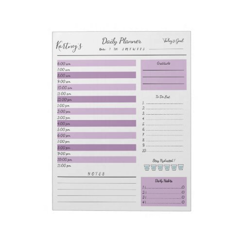 Personalized Name minimal daily planner Notepad