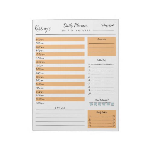 Personalized Name minimal daily planner Notepad