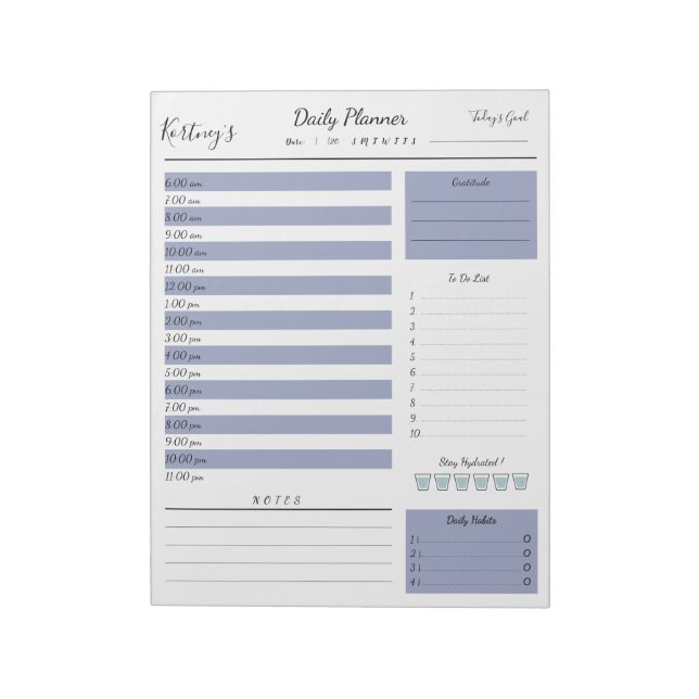 Personalized Name minimal daily planner Notepad (Rotated)