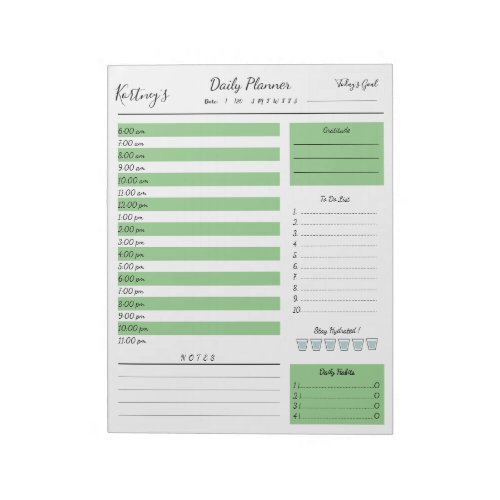 Personalized Name minimal daily planner Notepad