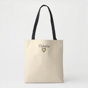Personalized Name Minimal Heart Black & Cream Tote Bag