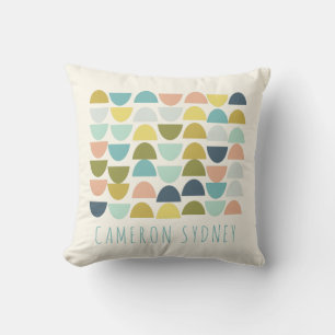 Personalized Name Minimalist Earthy Geometric Soft Throw Pillow