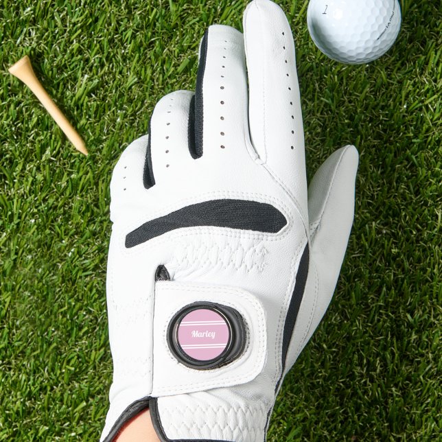 Personalized Name Minimalist Simple Modern Pink Golf Glove (Personalized Name Minimalist Simple Modern Black Golf Glove)