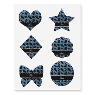Personalized name misty blue glitter vampire temporary tattoos