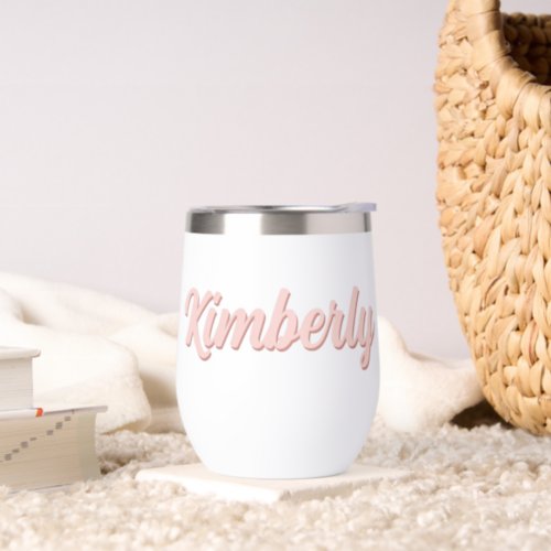 Personalized Name Modern and Elegant Thermal Wine Tumbler