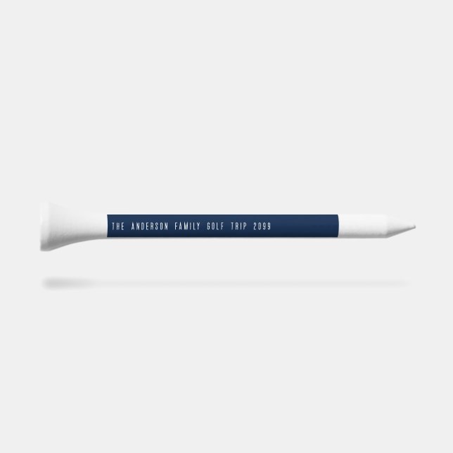 Personalized Name Modern Blue Family Golf Trip Golf Tees (Side (Horz))