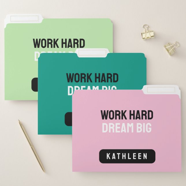 Personalized Name Modern Elegant File Folder (Set)